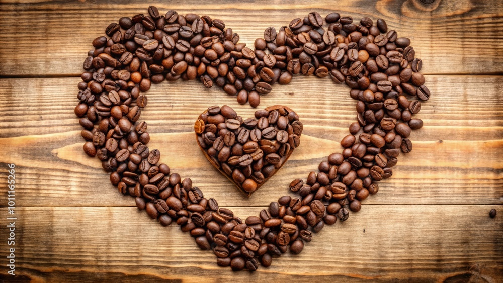 Heart and Love Word Made from Coffee Beans, Perfect for Coffee Lovers, Valentine’s Day, Romantic Decor and Gifts Heart and Love Word Made from Coffee Beans, Perfect for Coffee Lovers, Valentine’s Day, Romantic Decor and Gifts