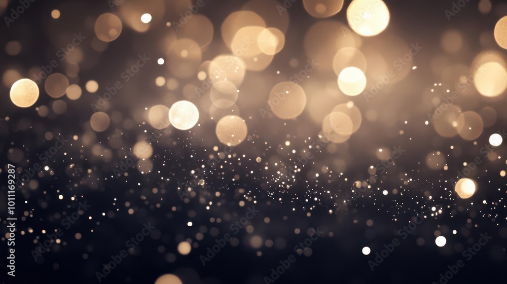 A blurred backdrop of shimmering golden lights and particles, creating a festive atmosphere. A blurred backdrop of shimmering golden lights and particles, creating a festive atmosphere.