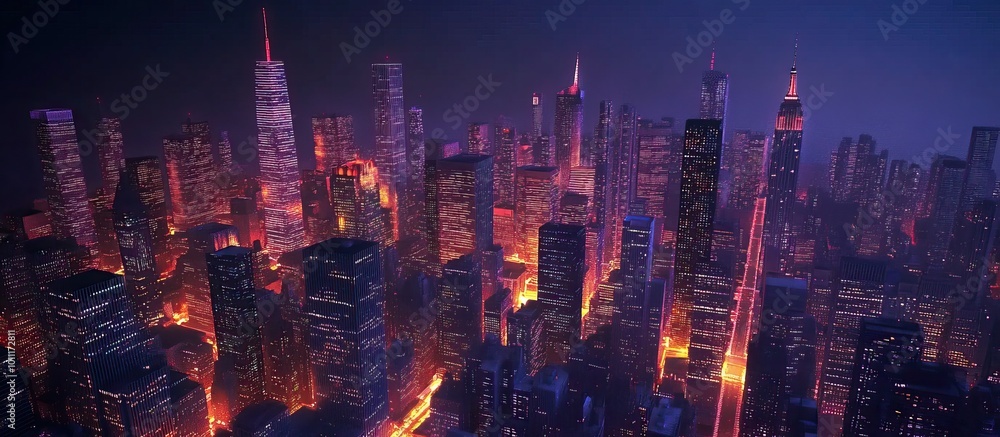 Obraz premium Nighttime Cityscape