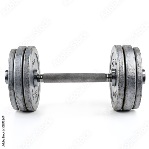 Black Fitness Dumbbell Isolated On White Background