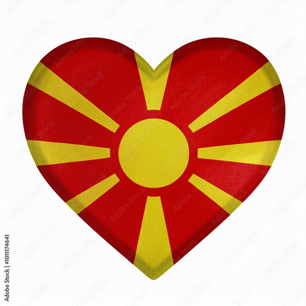 北マケドニアの国旗のハート(Heart of North Macedonia flag on white.)
北マケドニアの国旗のハート(Heart of North Macedonia flag on white.)
