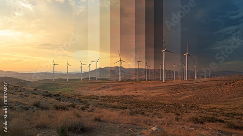 Time Lapse Sequence of Wind Farm Development photo