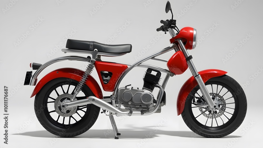 Red motorcycle on white background. Red motorcycle on white background.