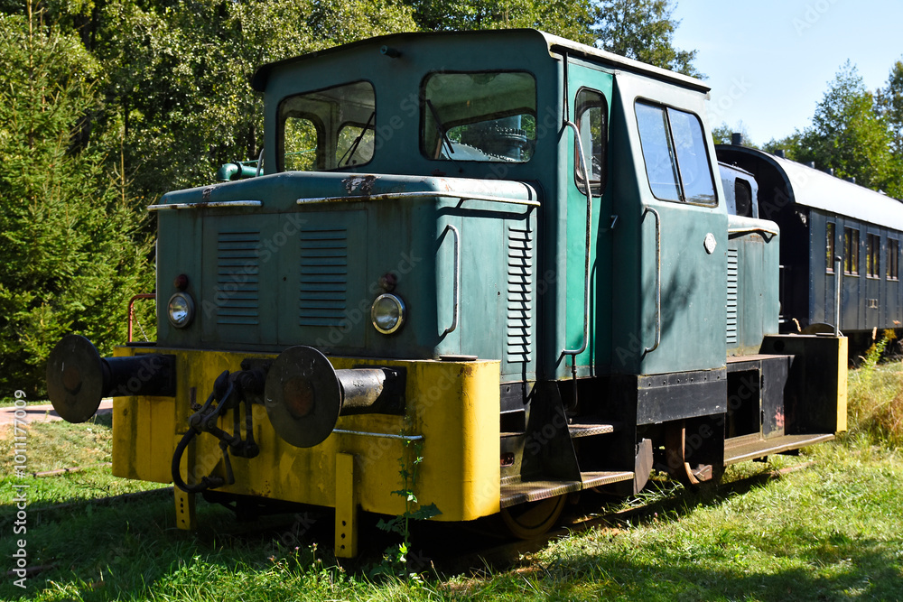 Old locomotive in a state of rest, Białowieża, Poland Old locomotive in a state of rest, Białowieża, Poland