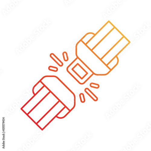Seat Belt gradient icon with white background vector stock illustration