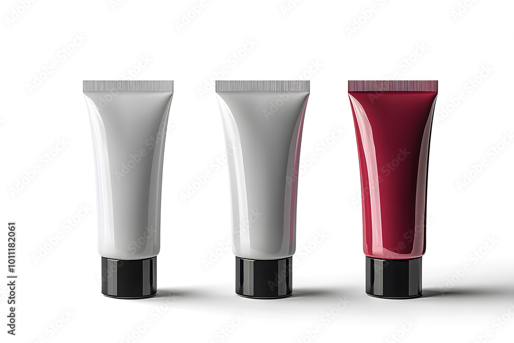 Tubes for cosmetic packaging mock up isolated on white background Tubes for cosmetic packaging mock up isolated on white background