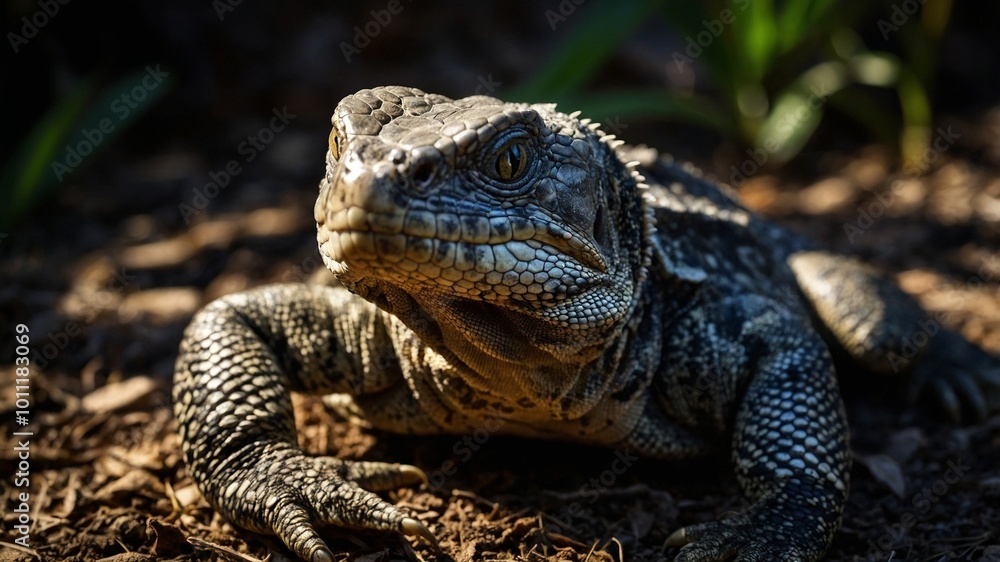 Fototapeta premium Reptile lizard in the Shadows