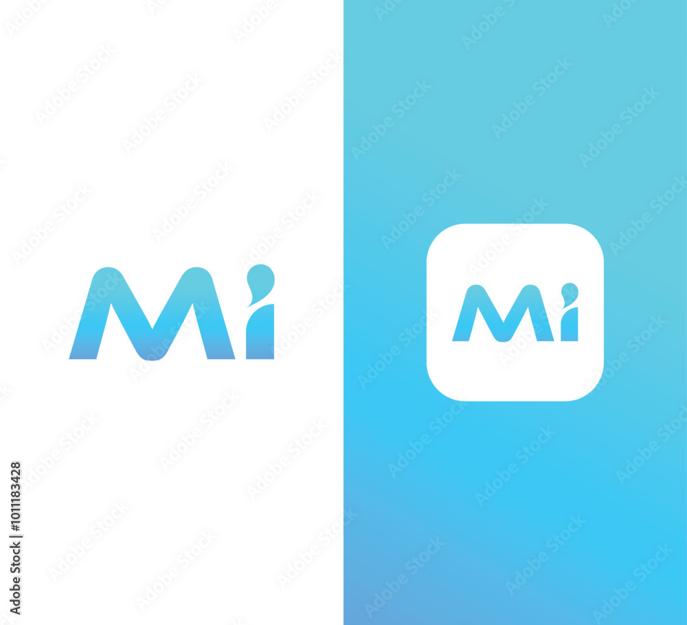 Letter Mi Logo Design Letter Mi Logo Design