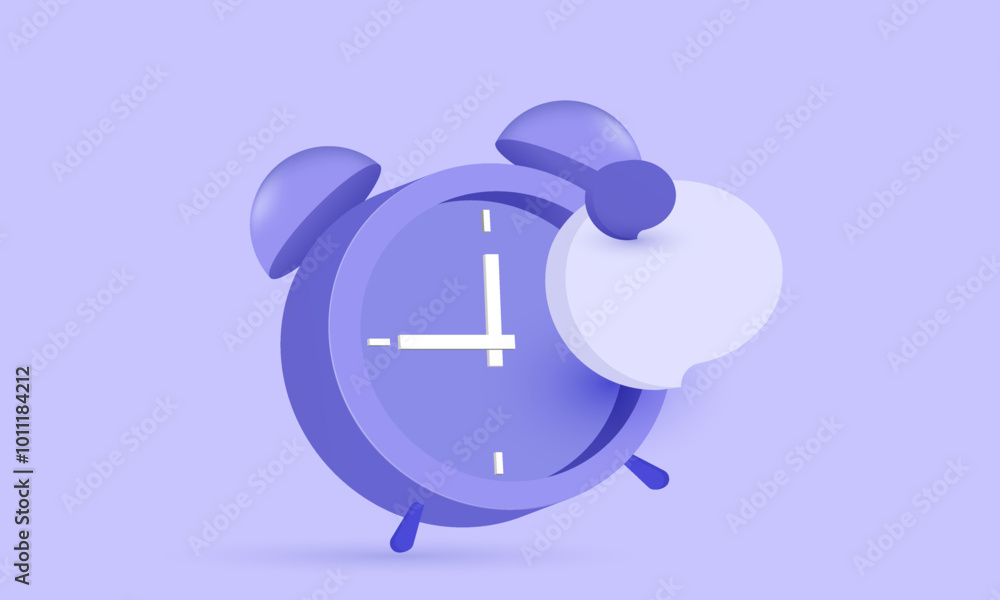 3d icon vector cartoon alarm clock speech bubble new idea realistic concept design 3d icon vector cartoon alarm clock speech bubble new idea realistic concept design
