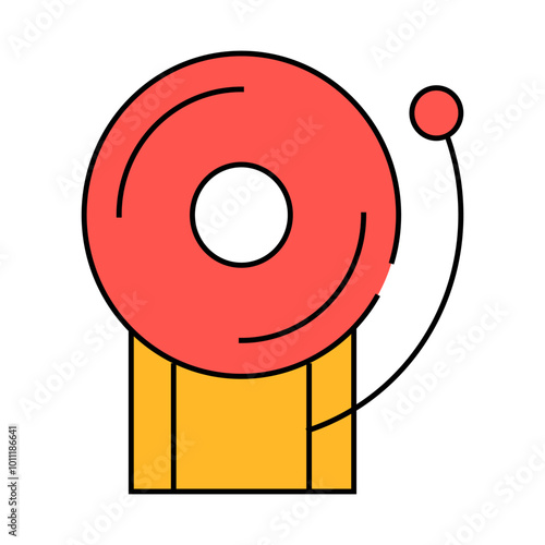 alarm signalization line icon vector. alarm signalization sign. isolated symbol illustration