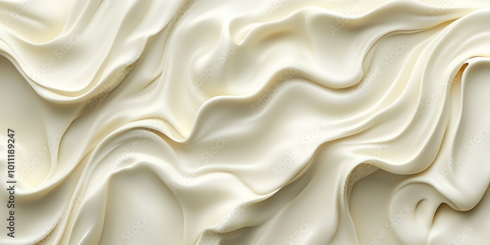 Obraz premium Smooth, flowing cream-colored fabric texture.