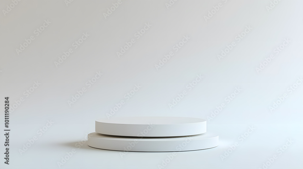 3d simple white round podium isolated on white background. Stage for product presentation mock up. 3d simple white round podium isolated on white background. Stage for product presentation mock up.