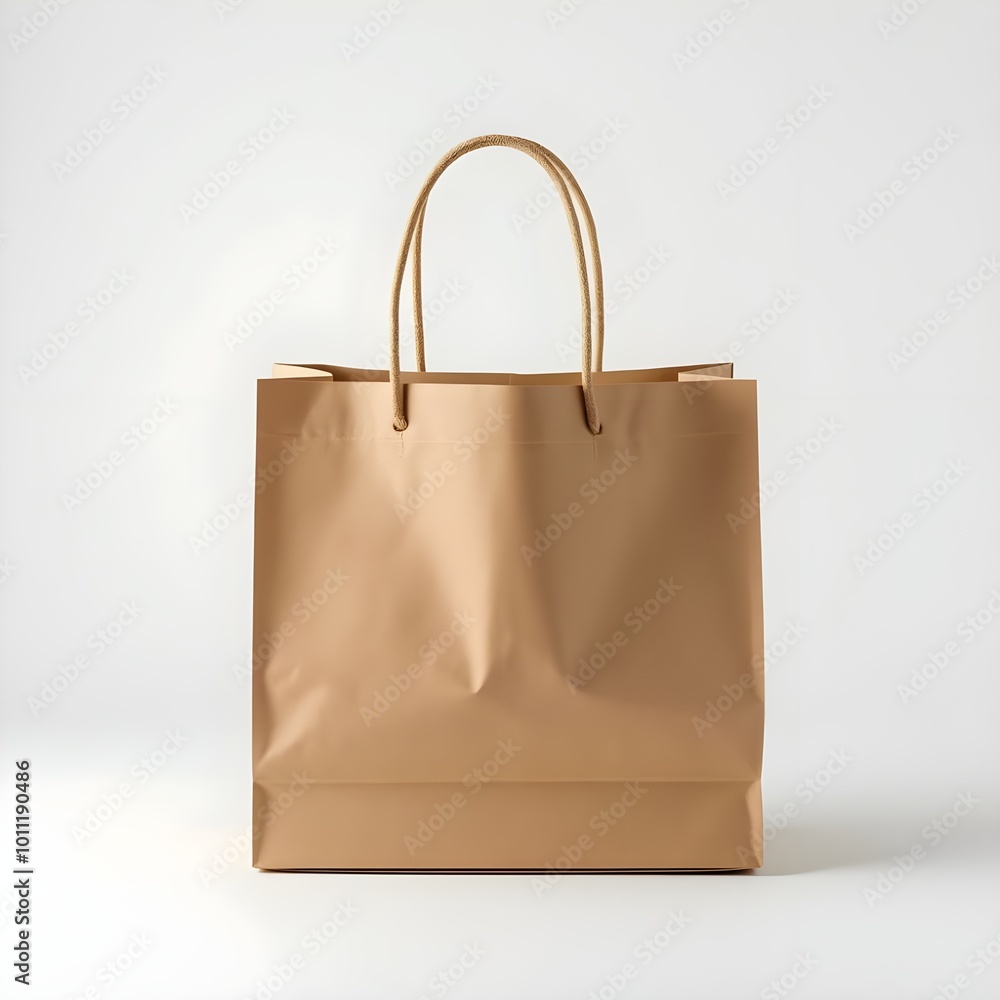 Brown Paper Shopping Bag for Mockup on white background Brown Paper Shopping Bag for Mockup on white background