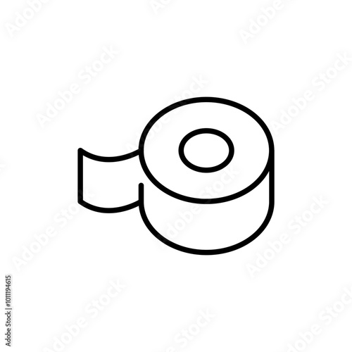 Roll tape outline icons, minimalist vector illustration ,simple transparent graphic element .Isolated on white background