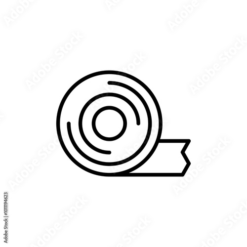 Roll tape outline icons, minimalist vector illustration ,simple transparent graphic element .Isolated on white background