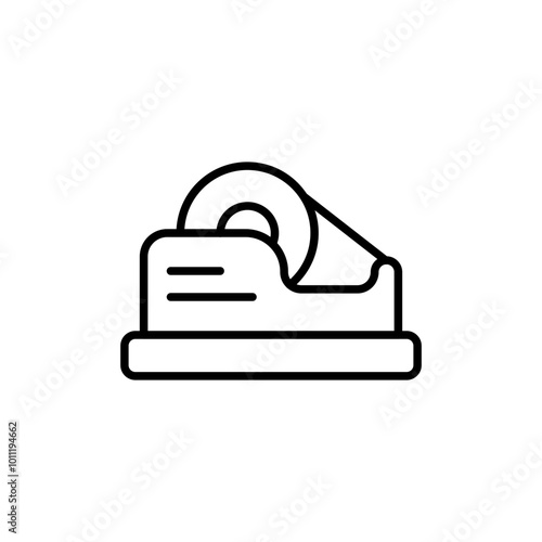 Roll tape outline icons, minimalist vector illustration ,simple transparent graphic element .Isolated on white background