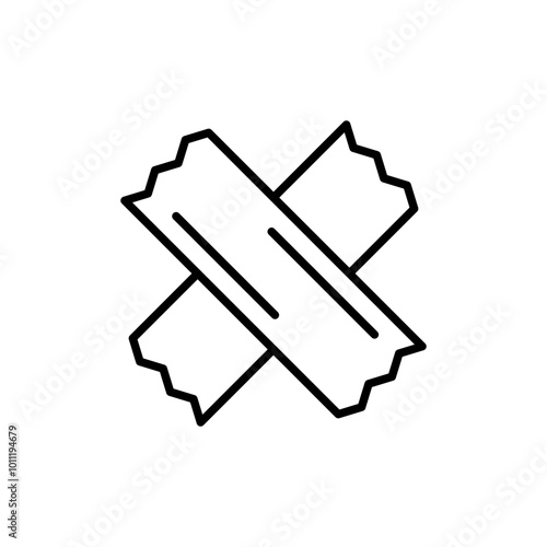 Roll tape outline icons, minimalist vector illustration ,simple transparent graphic element .Isolated on white background