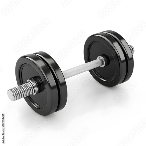 Black Fitness Dumbbell Isolated On White Background