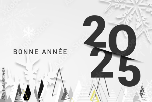 Bonne année - meilleurs vœux 2025 - vecteur pour affiche, bannière, salutation et célébration du nouvel an 2025.