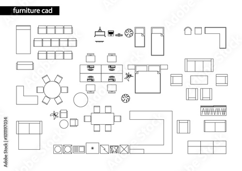 Furniture Set for Apartment Layouts in ArchiCAD