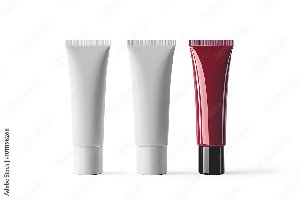Tubes for cosmetic packaging mock up isolated on white background Tubes for cosmetic packaging mock up isolated on white background