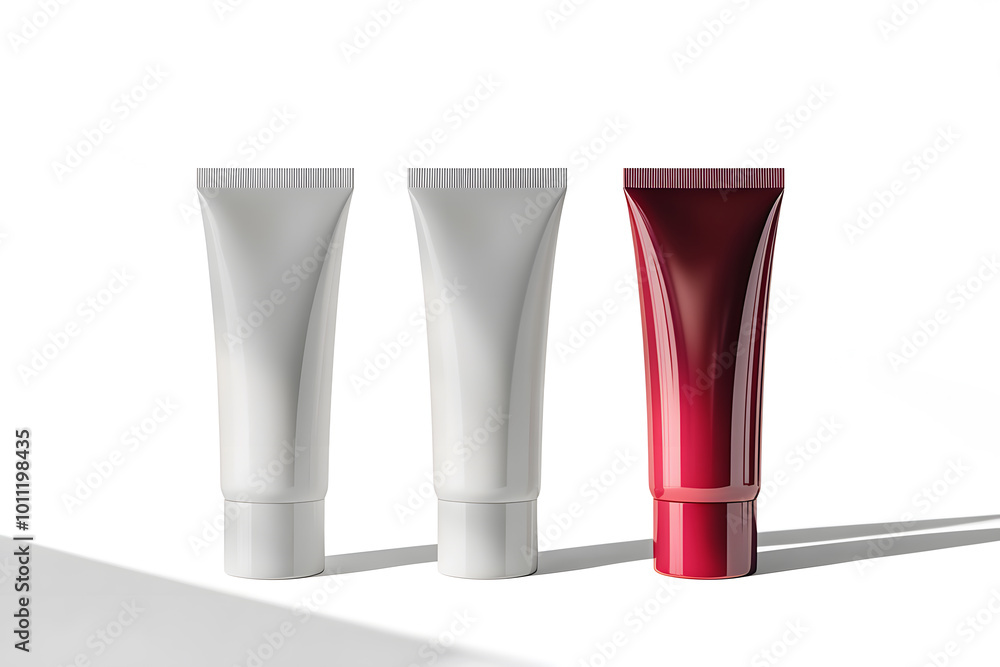 Tubes for cosmetic packaging mock up isolated on white background Tubes for cosmetic packaging mock up isolated on white background
