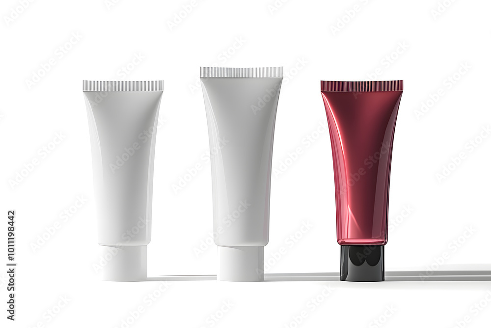 Tubes for cosmetic packaging mock up isolated on white background Tubes for cosmetic packaging mock up isolated on white background