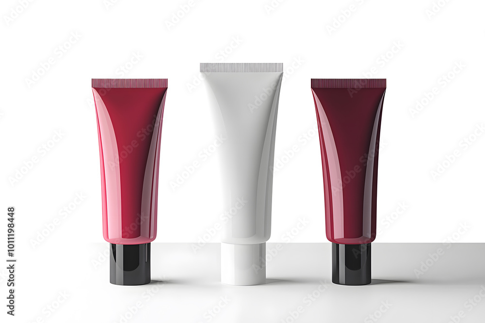 Tubes for cosmetic packaging mock up isolated on white background Tubes for cosmetic packaging mock up isolated on white background