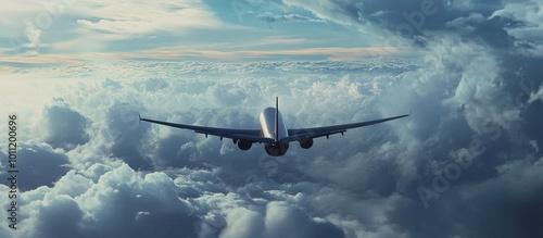 Airplane Flying Above the Clouds