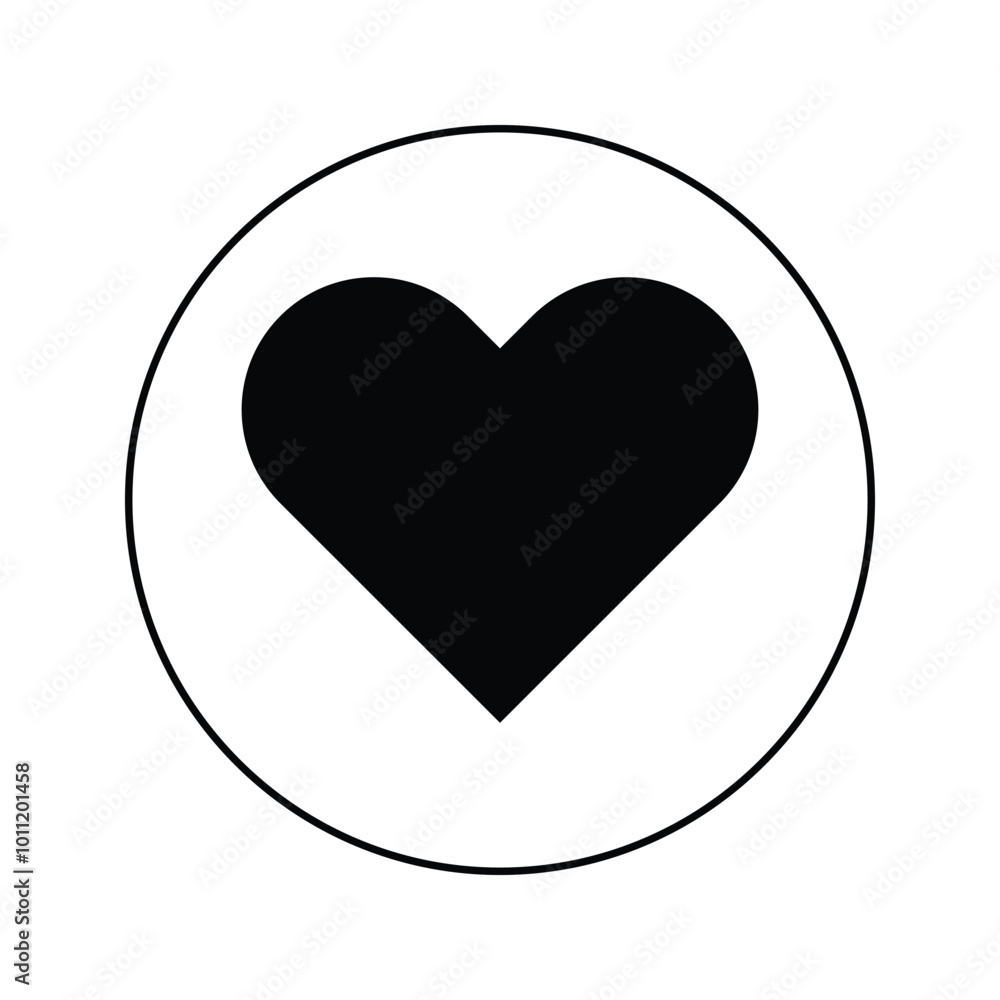 Heart solid icon with circle. Heart solid icon with circle.