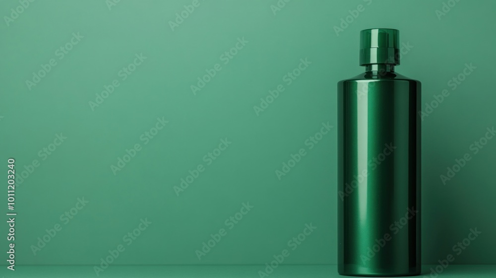 Green Bottle on Green Background. Green Bottle on Green Background.