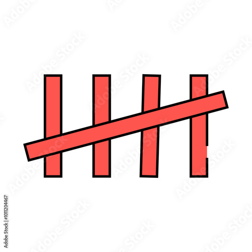 notches prisoner line icon vector. notches prisoner sign. isolated symbol illustration