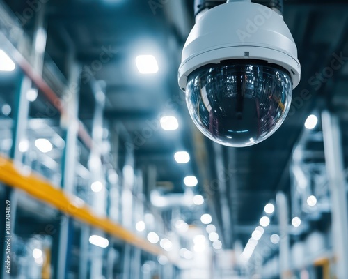 CCTV camera in an industrial setting, part of an IoTbased security and monitoring system photo