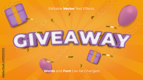 Giveaway banner with editable giveaway text effect