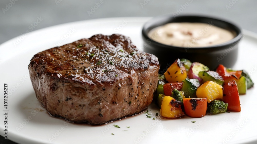 Juicy Steak with Colorful Vegetable Medley Juicy Steak with Colorful Vegetable Medley