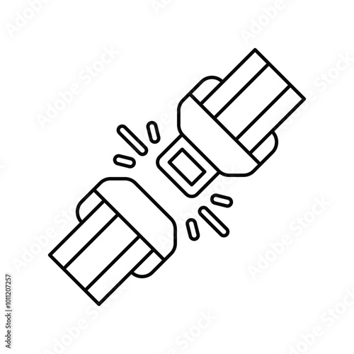 Seat Belt line icon with white background vector stock illustration