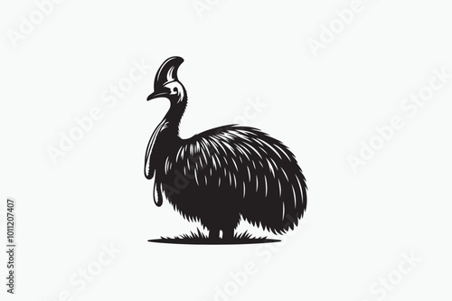 A Cassowary vector silhouette image adobe illustrator..eps