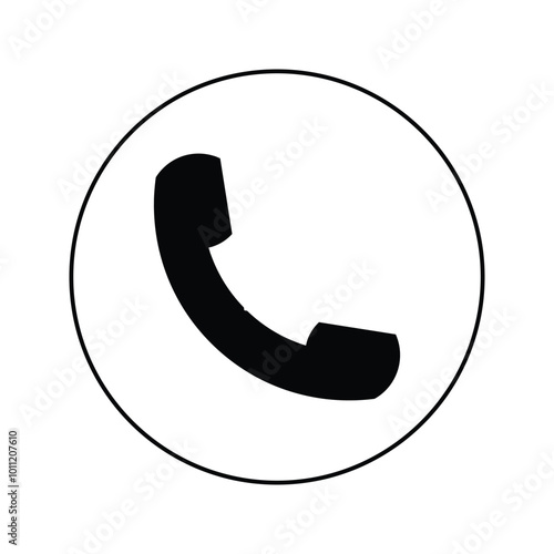 Phone solid icon with circle.