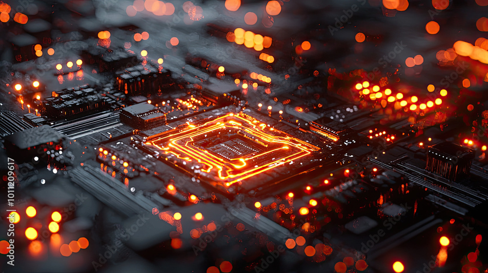 Obraz premium Technology doodles background