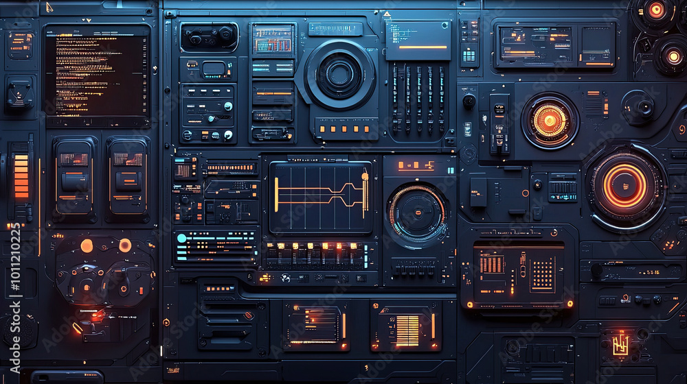 Obraz premium Technology doodles background