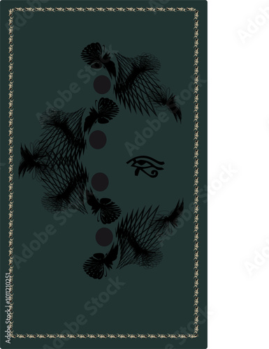 Tarot cards - back design. Eye of Horus. Tarot background