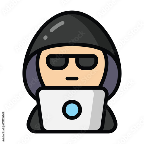 Simple Hacker colorful icon. The icon can be used for websites, print templates, presentation templates, illustrations, etc