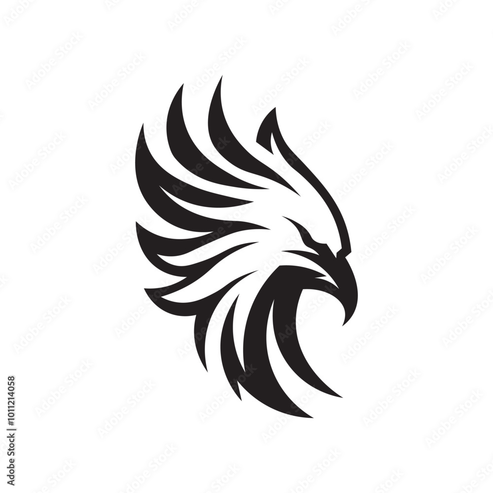 Fototapeta premium Minimalist Eagle Silhouette Logo – Simple and Stylish Monochrome Concept