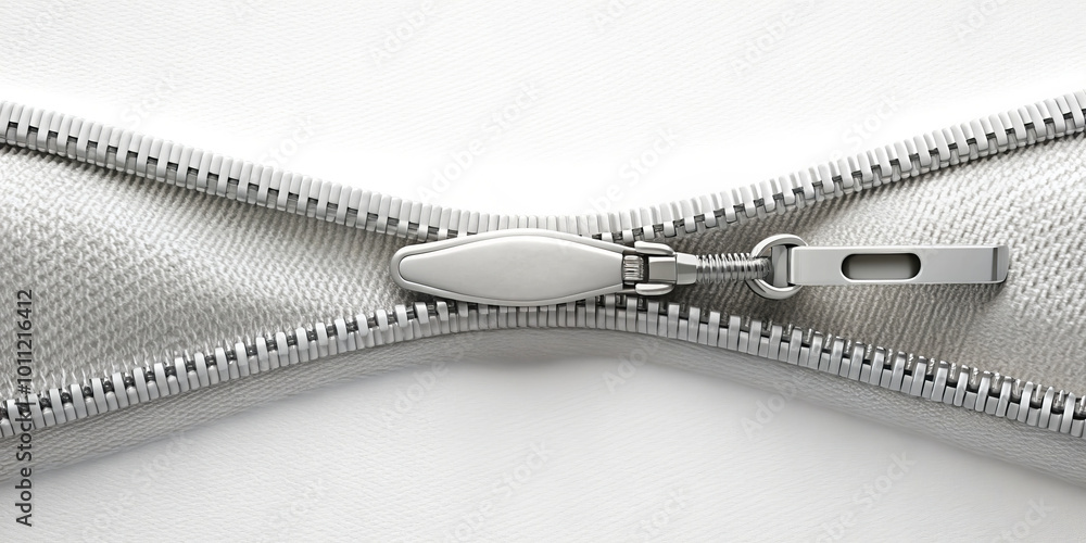 minimal zipper on pristine white background, perfectly centered, showcases its sleek design and functionality. clean lines and subtle texture create elegant visual appeal minimal zipper on pristine white background, perfectly centered, showcases its sleek design and functionality. clean lines and subtle texture create elegant visual appeal