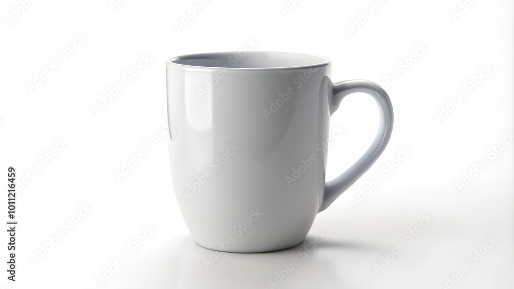 minimal white mug on pure white background, showcasing its sleek design and smooth surface. Perfect for coffee or tea lovers, this mug adds touch of elegance to any setting minimal white mug on pure white background, showcasing its sleek design and smooth surface. Perfect for coffee or tea lovers, this mug adds touch of elegance to any setting