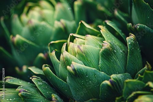 close up of artichokes, full frame, food advertising