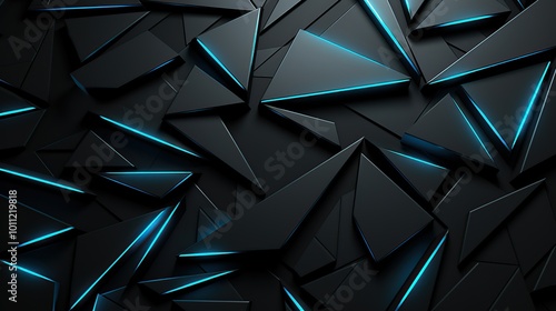 Abstract Black and Blue Geometric Shapes Background