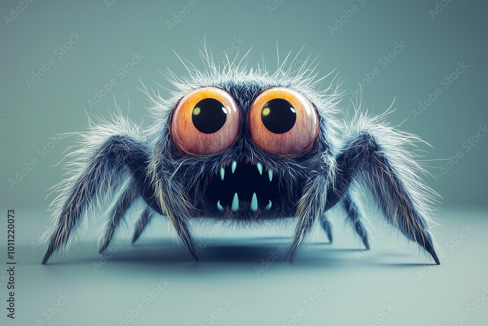 cute 3d monster spider by generative ai
