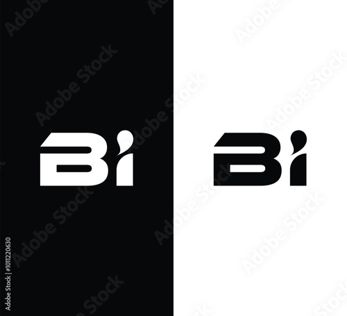 Bi letter logo design