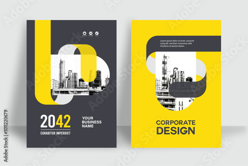 City Background Business Book Cover Design Template